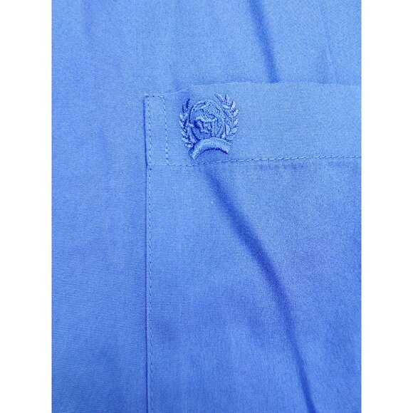 Cinch Size Large Mens Blue Embroidered Pocket Logo Button Down Cotton Shirt - Picture 6 of 9
